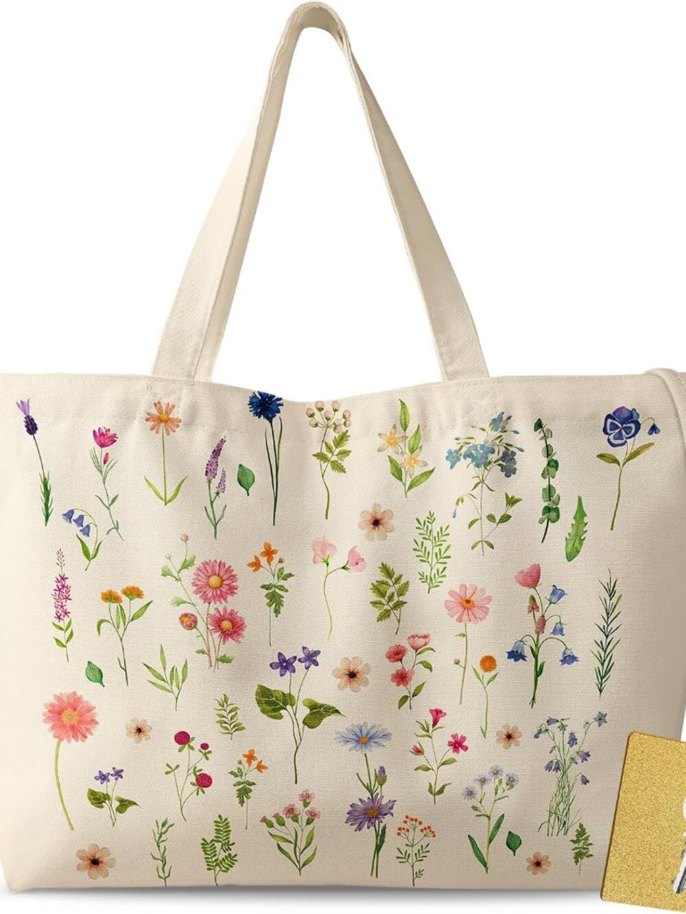 Large Tote Bag for Women Aesthetic Canvas Shoulder Bags with Zipper